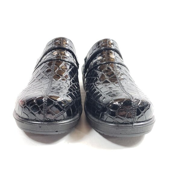 Ingaro Womens Size 8.5 Black Croc-Embossed Slip-On Clog Faux Leather - Picture 5 of 9